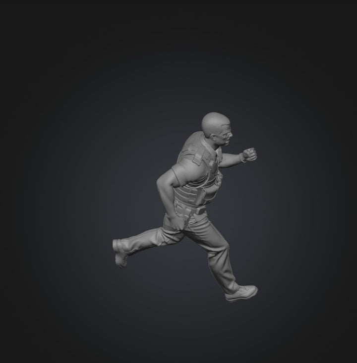 SW9223 Policeman Running and Shouting