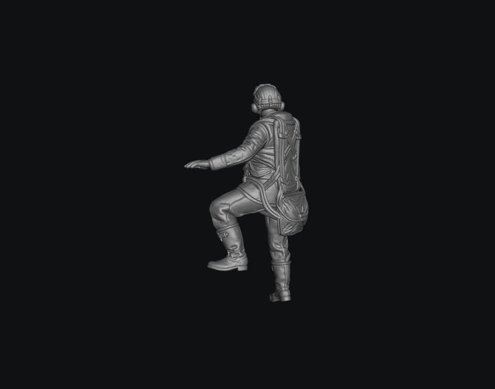 SW9240 WW2 RAF Pilot Climbing Into Cockpit