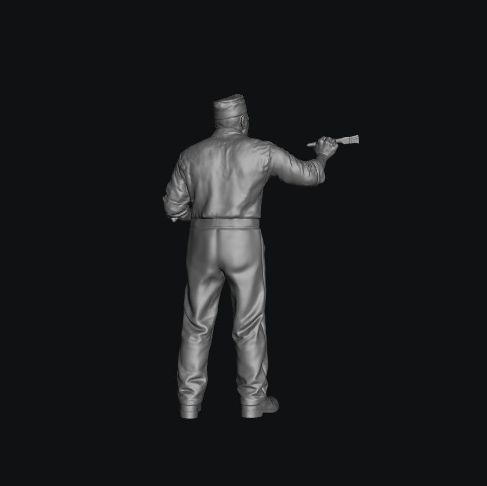 SW8244 WW2 Allied Air Force Ground Crew Standing Painting