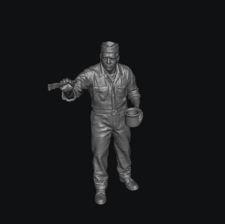 SW8244 WW2 Allied Air Force Ground Crew Standing Painting