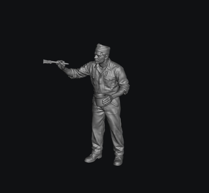SW8244 WW2 Allied Air Force Ground Crew Standing Painting