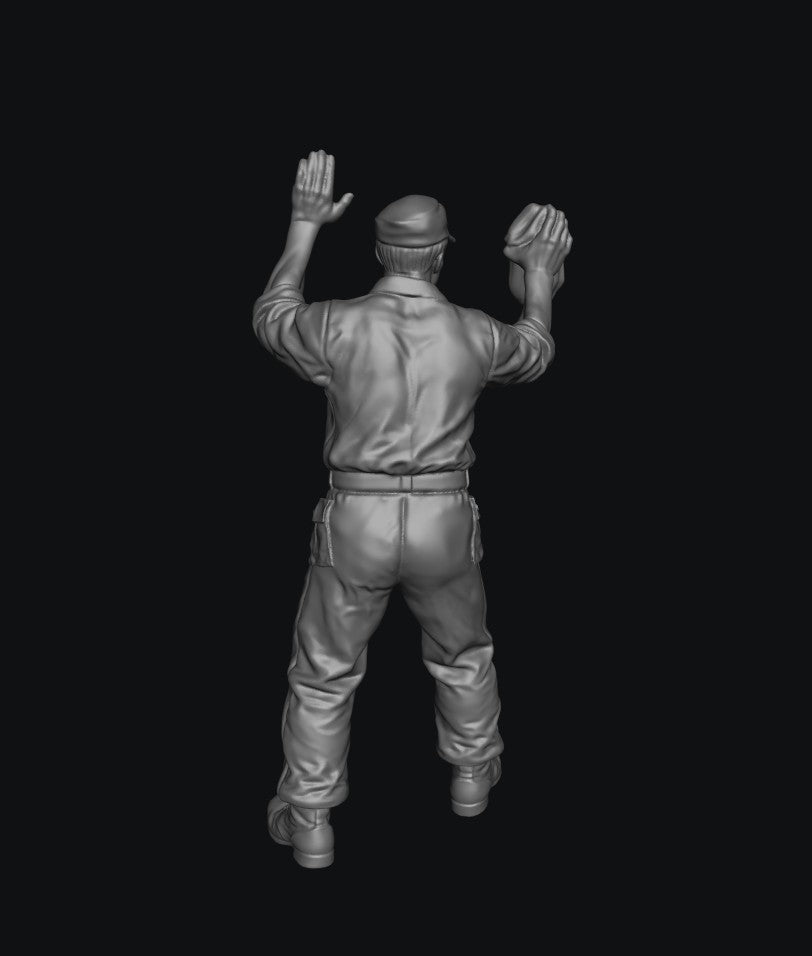 SW8244 WW2 Allied Air Force Ground Crew Standing Scrubbing with Cloth