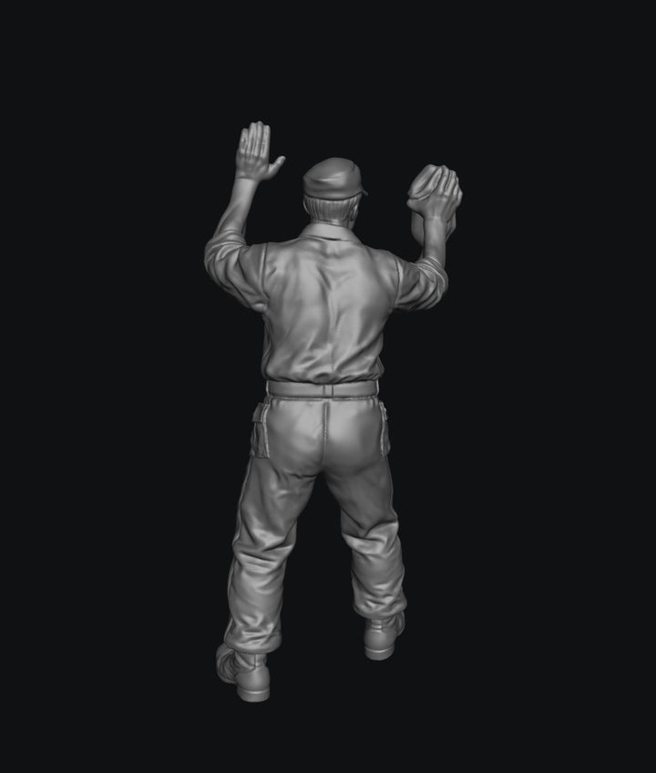 SW8244 WW2 Allied Air Force Ground Crew Standing Scrubbing with Cloth