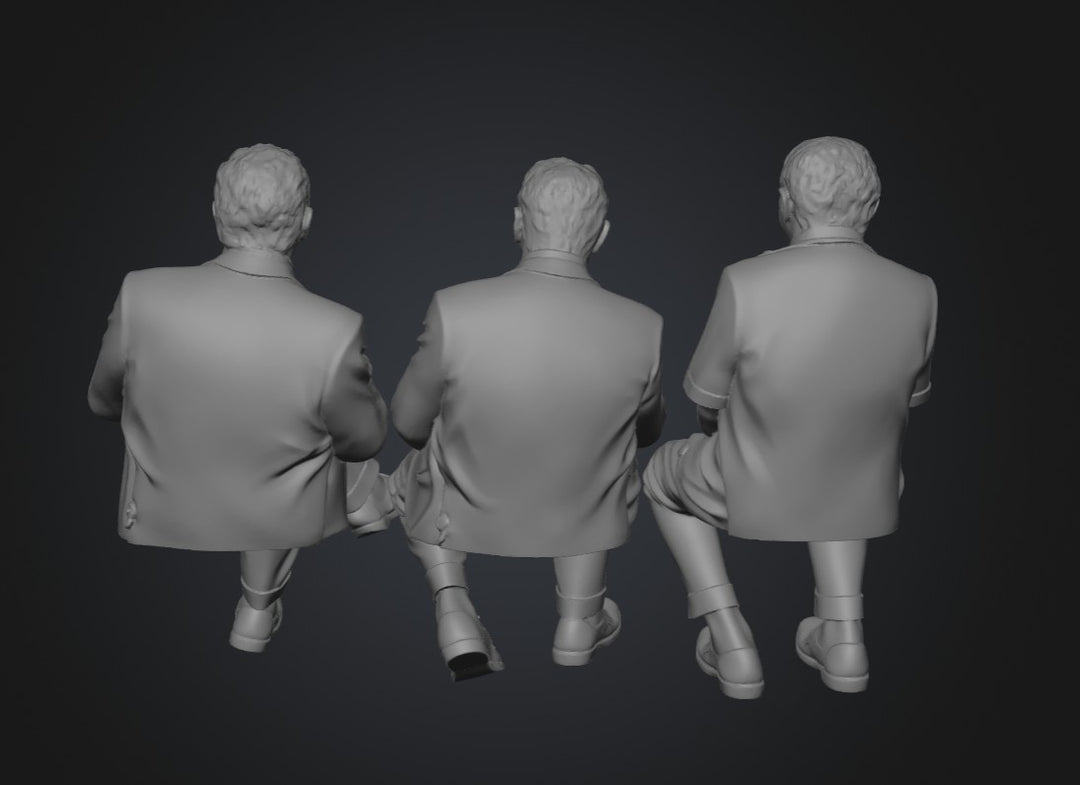 SW9284 3 Male Station Staff Sitting on a break