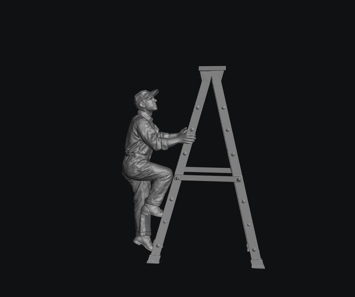 SW9283 WW2 Allied Ground Crew - Climbing Ladder
