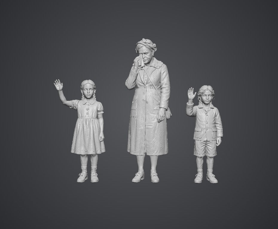 SW8268 1940 Upset Mum and Children Waving Goodbye