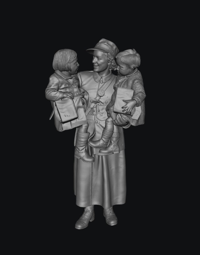 SW9376 WW2 Conductress or Clippie with Child Evacuees