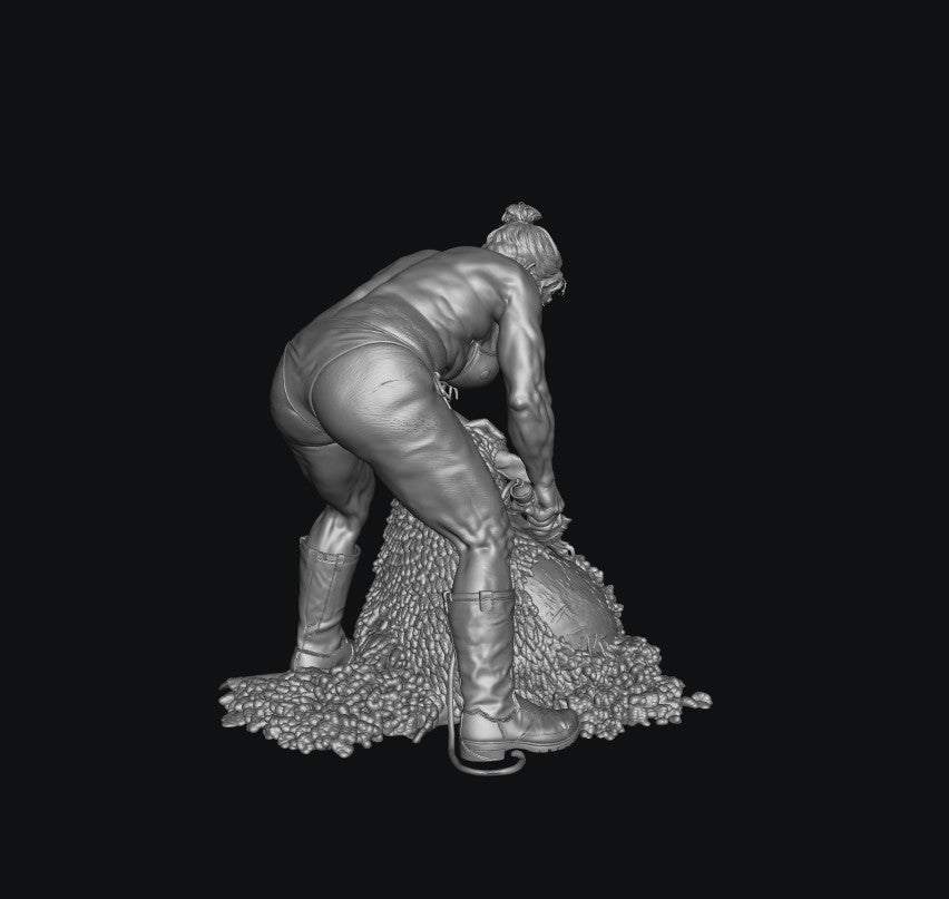 SW9504 Female Farmer wearing Bikini Sheering Sheep