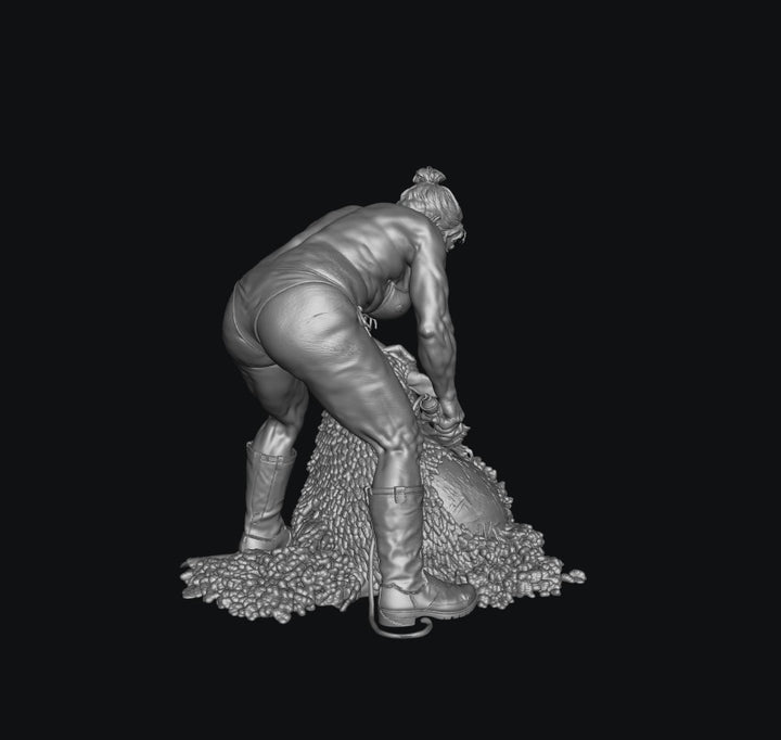SW9504 Female Farmer wearing Bikini Sheering Sheep