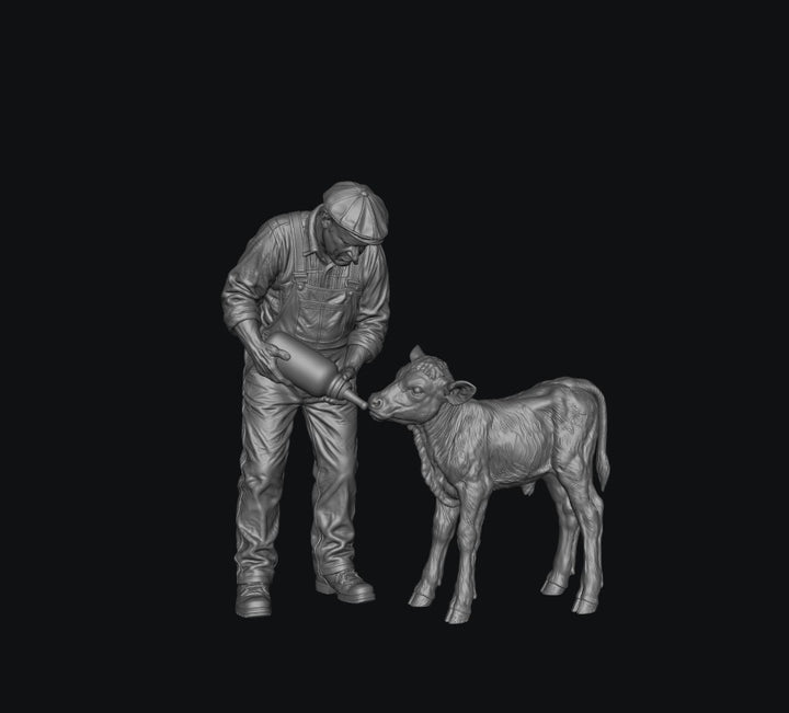 SW9508 Farmer feeding Young Calf