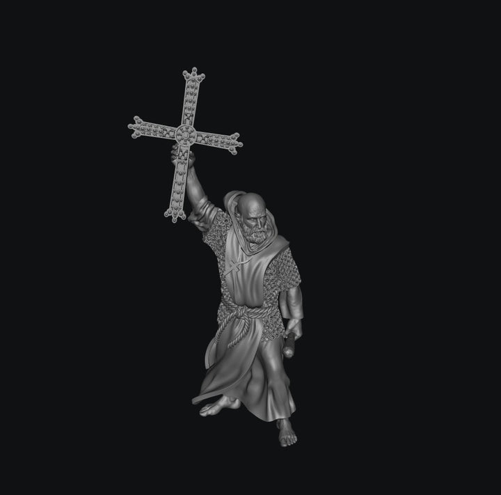 SWM069 Medieval Priest - Holding the Cross of Pelayo