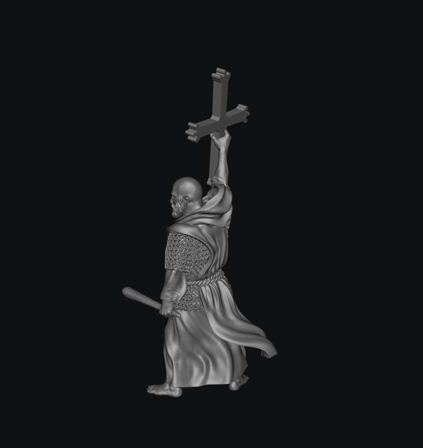 SWM069 Medieval Priest - Holding the Cross of Pelayo