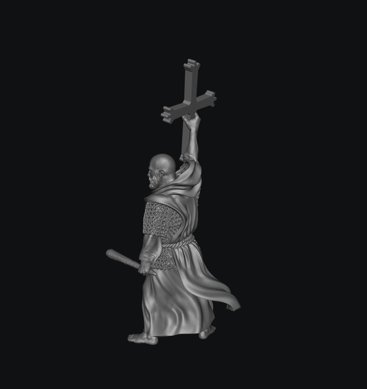 SWM069 Medieval Priest - Holding the Cross of Pelayo