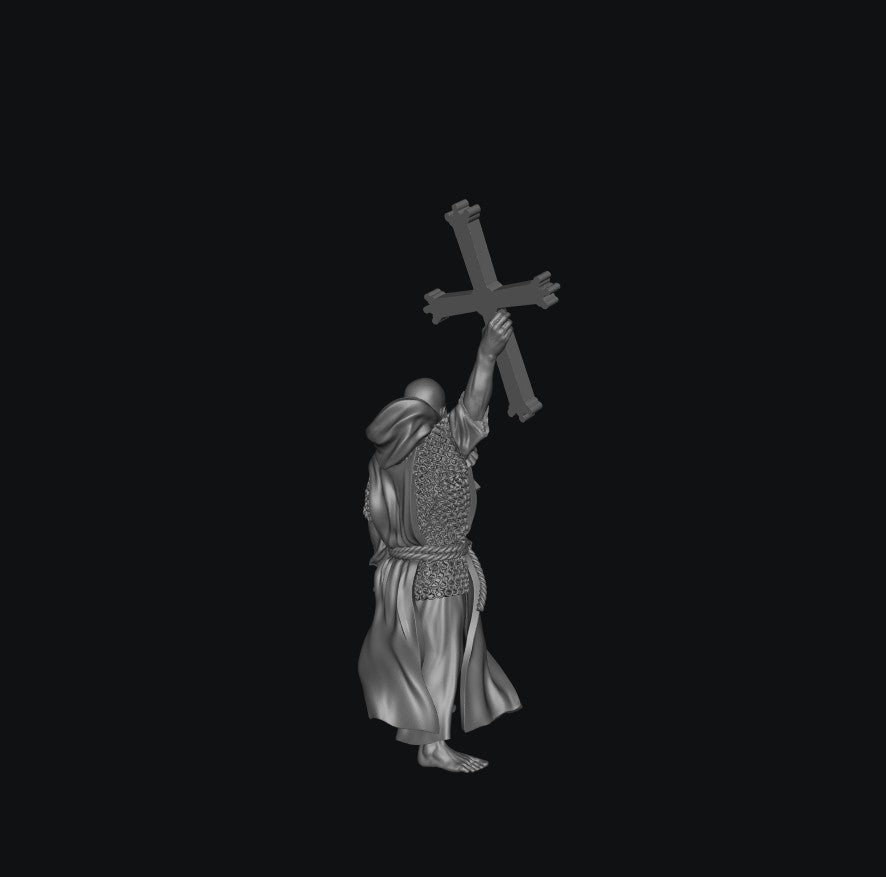 SWM069 Medieval Priest - Holding the Cross of Pelayo