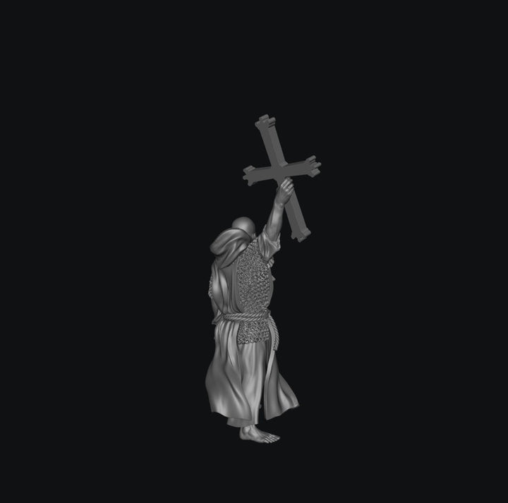 SWM069 Medieval Priest - Holding the Cross of Pelayo