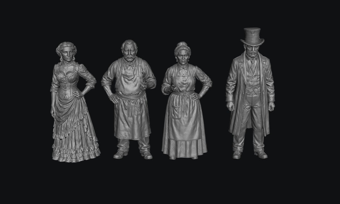 SW3335 Wild West Shop Keepers-Undertaker-Bar Girl