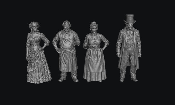 SW3335 Wild West Shop Keepers-Undertaker-Bar Girl