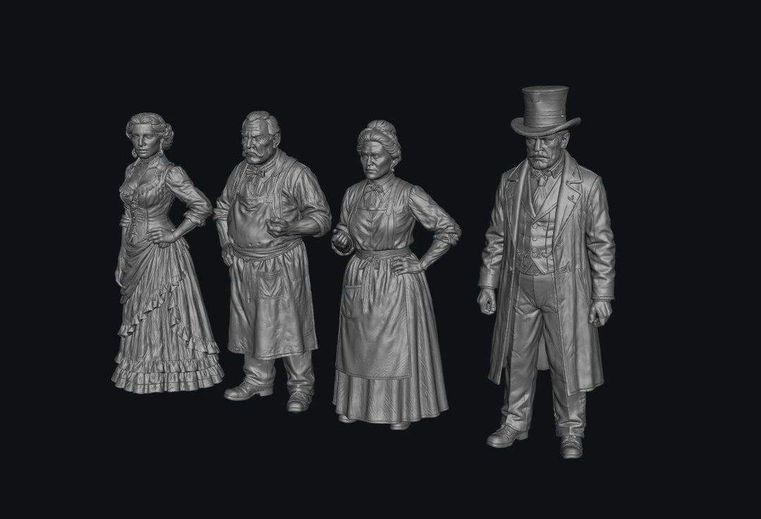 SW3335 Wild West Shop Keepers-Undertaker-Bar Girl