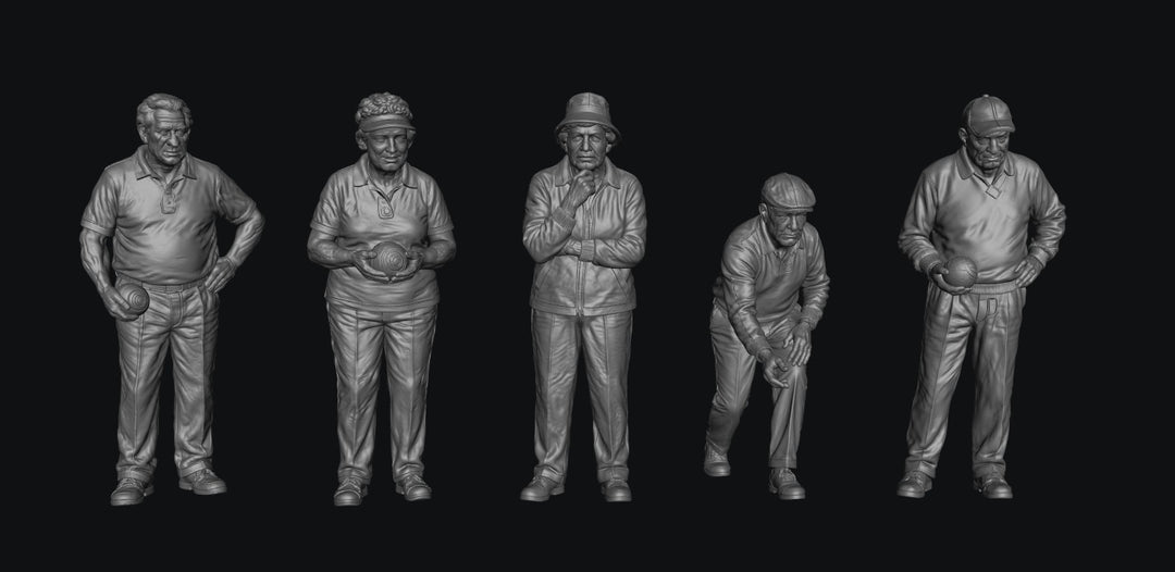 SW9352 Grass Lawn Bowls Figures