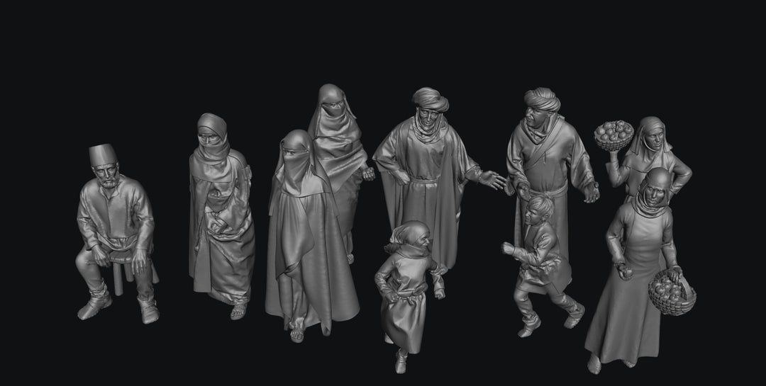 SWM076 Medieval Arab Villagers Set B