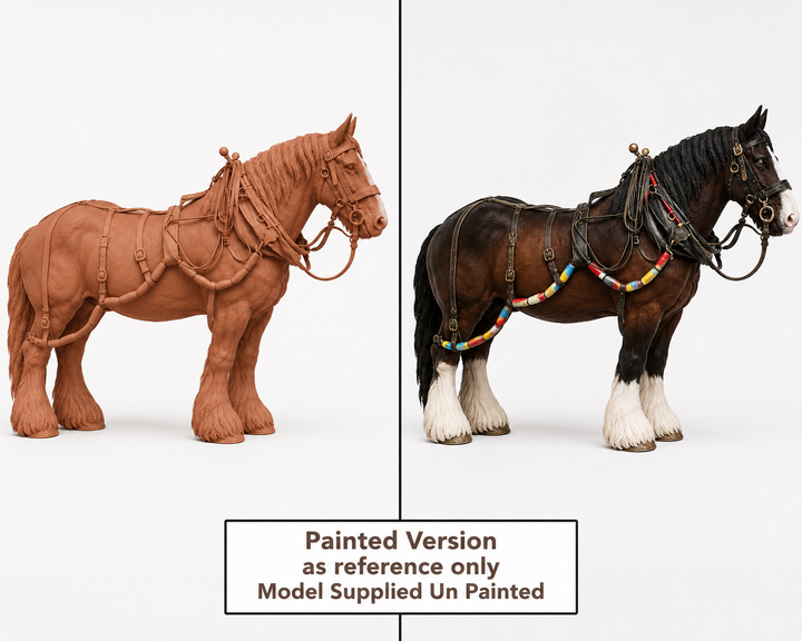 SWF004 Shire Horse A with Canal Boat Pulling Harness