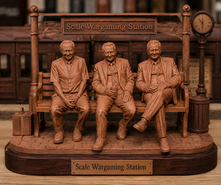 SW9284 3 Male Station Staff Sitting on a break