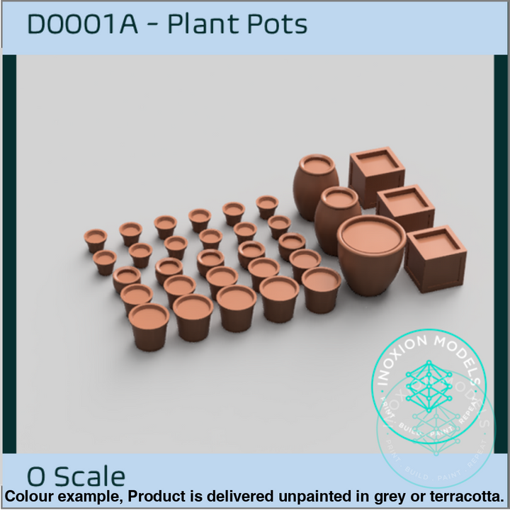 Do001A – Filled Plant Pots O Scale Accessory