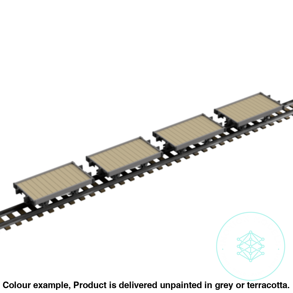 Fpc753C – 4X Light Railway Wagon Pack Oo9 Gauge Oo Scale Rolling Stock