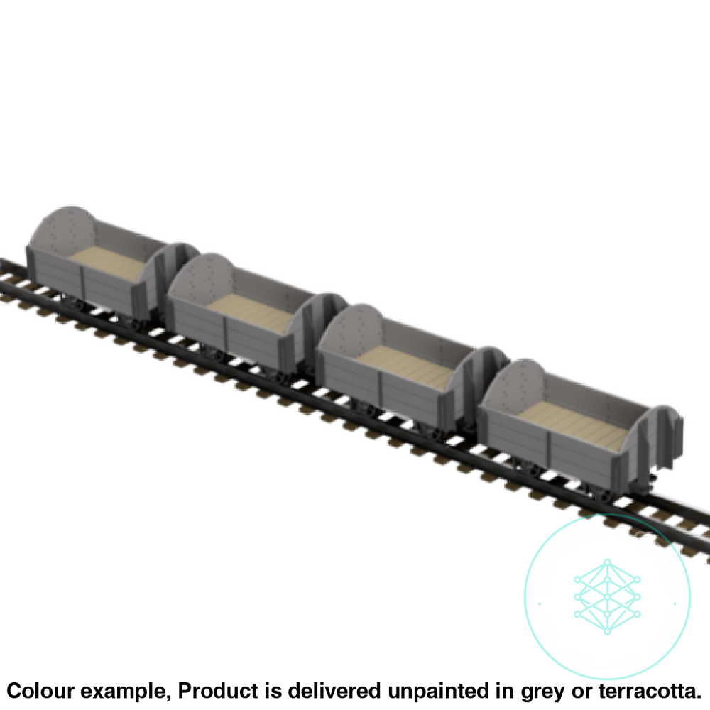 Fpc753D – 4X Light Railway Wagon Pack Oo9 Gauge Oo Scale Rolling Stock