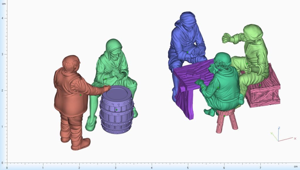 GM004 Medieval Village Scenes - Gamers/Gambling Medieval Figure