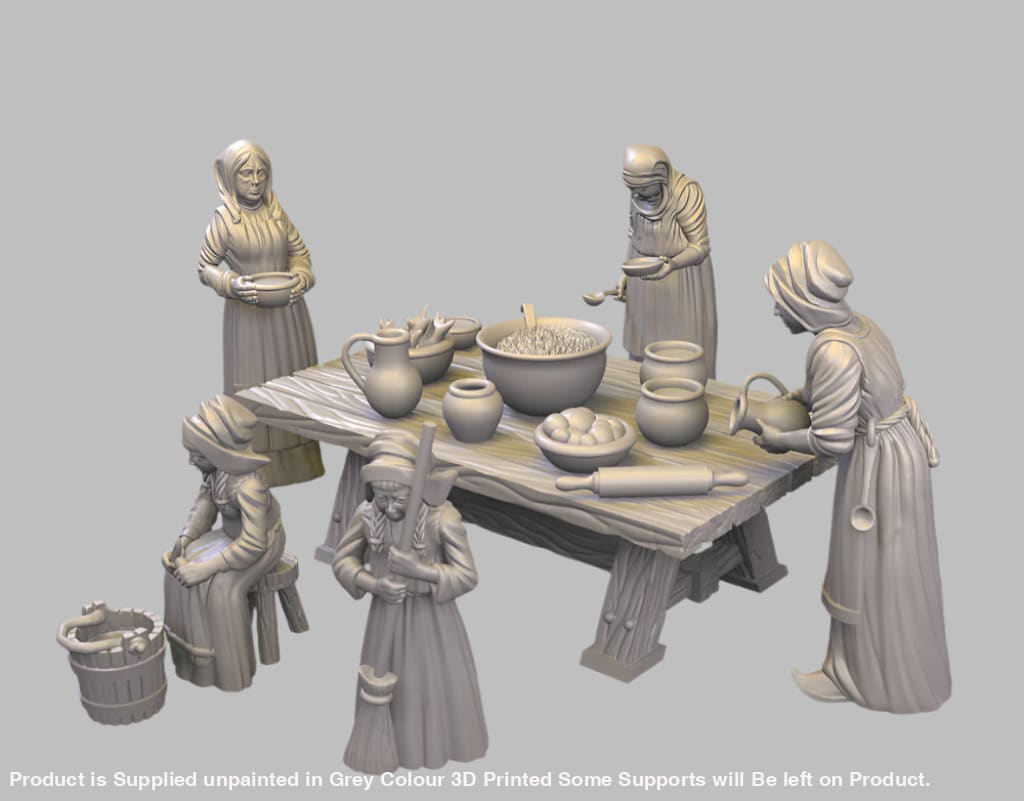 GM009 Medieval Village Scenes - Cooking Medieval Figure