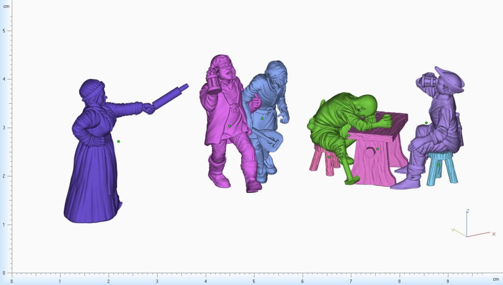 GM016 Medieval Village Scenes - Village Drinkers/Drunks Medieval Figure