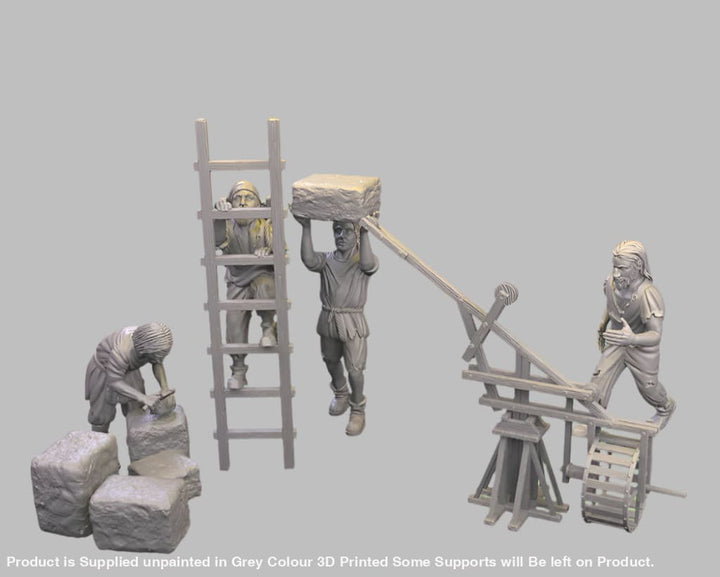 GM017 Medieval Village Scenes - Village Quarry Workers Medieval Figure