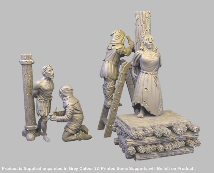 GM019 Medieval Village Scenes - Village Burning at The Stake Medieval Figure