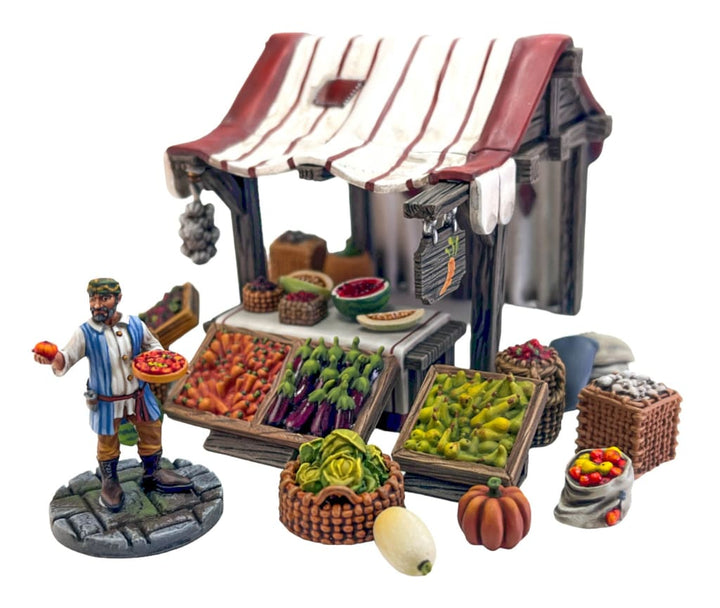 GM025 Medieval Village Scenes - Village Market Stall 1 Medieval Figure