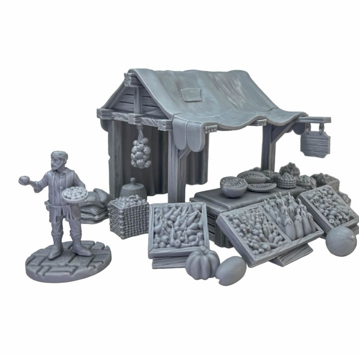 GM025 Medieval Village Scenes - Village Market Stall 1 Medieval Figure