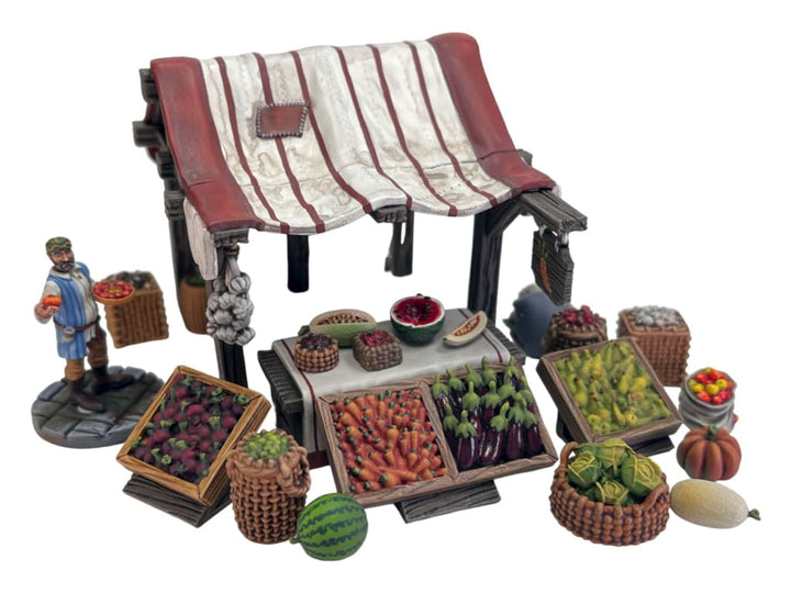 GM025 Medieval Village Scenes - Village Market Stall 1 Medieval Figure