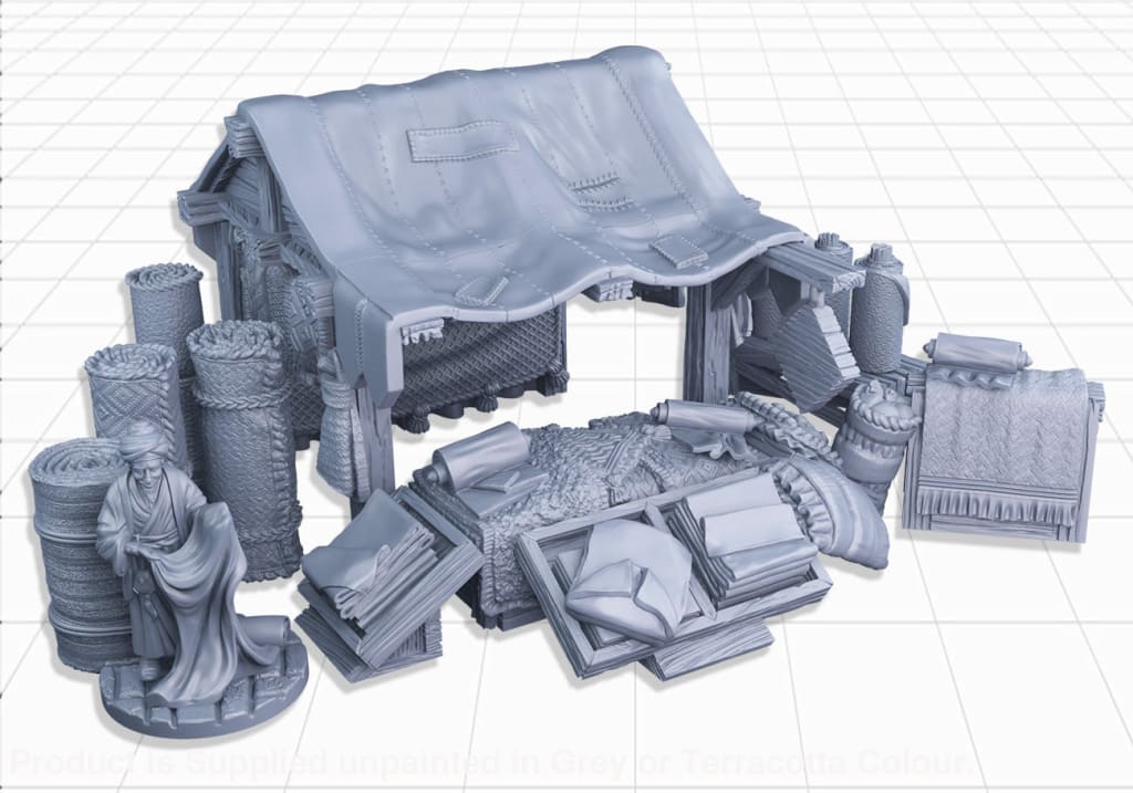 GM027 Medieval Village Scenes - Village Market Stall 2 Medieval Figure