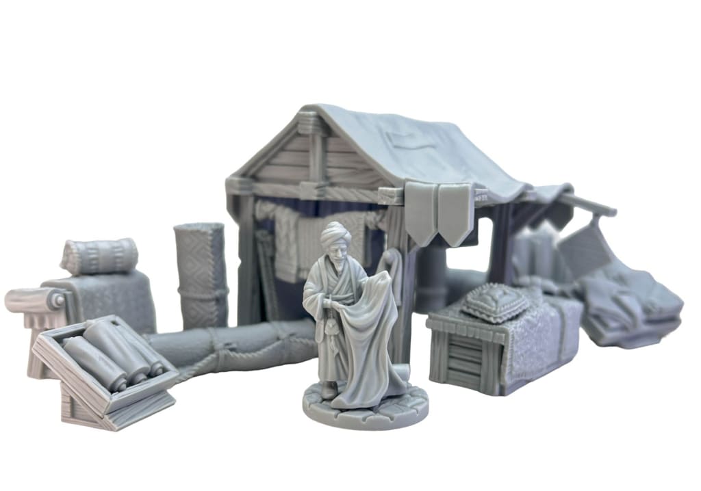 GM027 Medieval Village Scenes - Village Market Stall 2 Medieval Figure