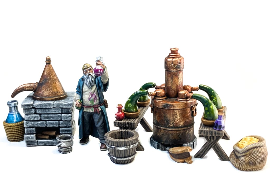 GM028 Medieval Village Scenes - Village Distillery Medieval Figure