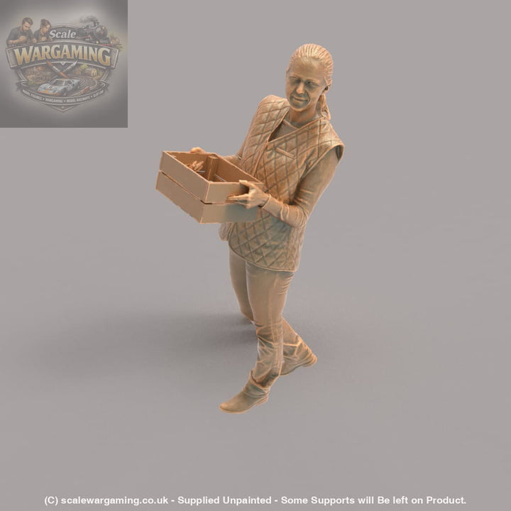 MM1036 Female Shop Keeper With Veg Box Figure