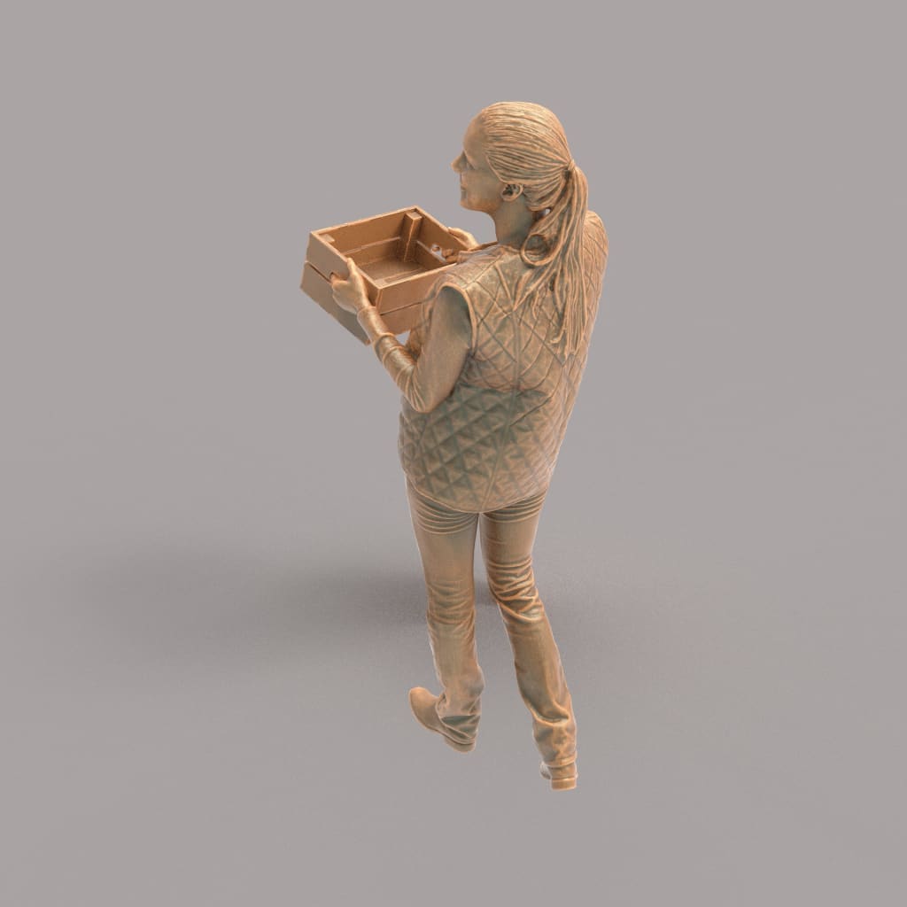 MM1036 Female Shop Keeper With Veg Box Figure