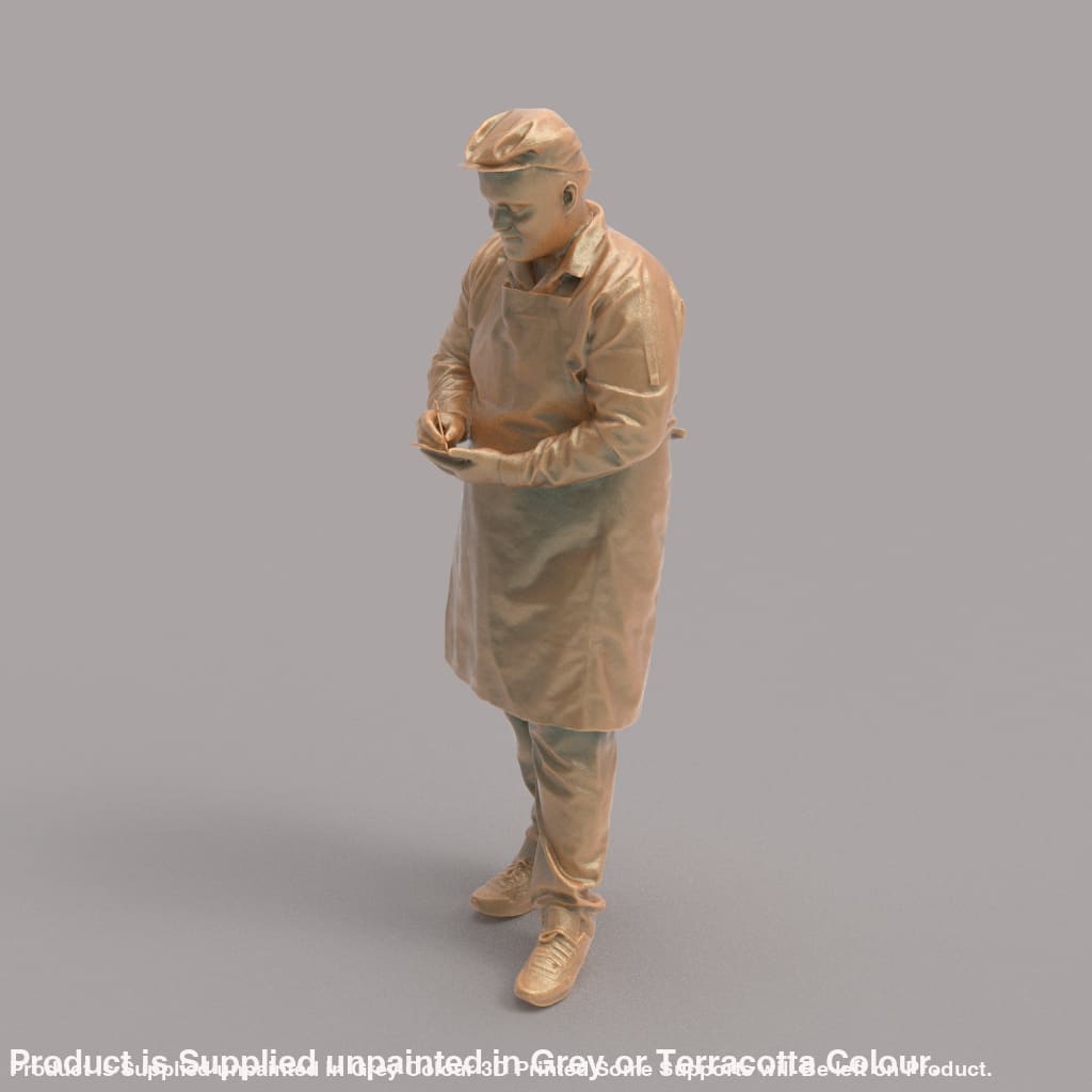 MM1039 Male Shop Keeper Writing bill Figure