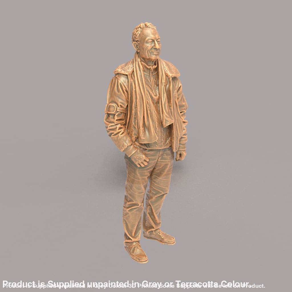 MM107 Older Male in Leather jacket and Scarf Figure