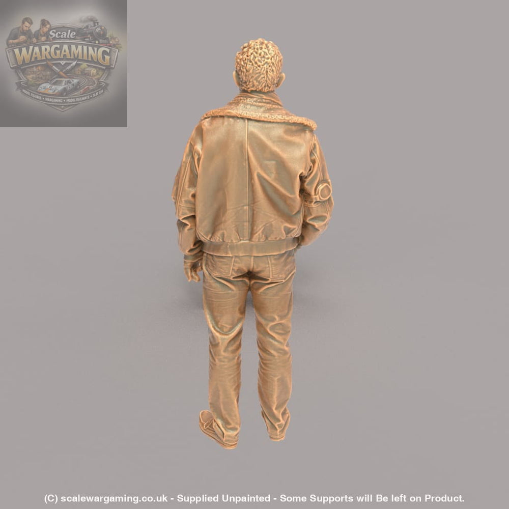 MM107 Older Male in Leather jacket and Scarf Figure