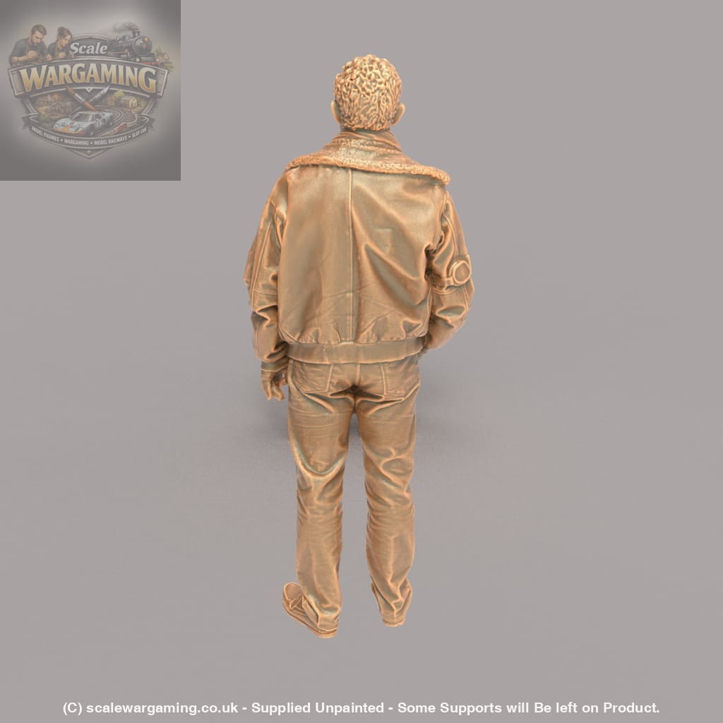 MM107 Older Male in Leather jacket and Scarf Figure