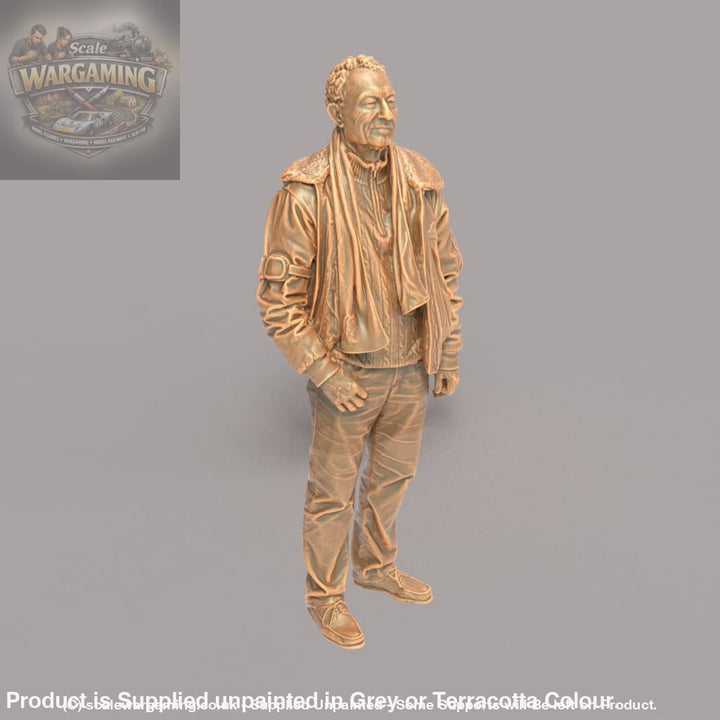 MM107 Older Male in Leather jacket and Scarf Figure
