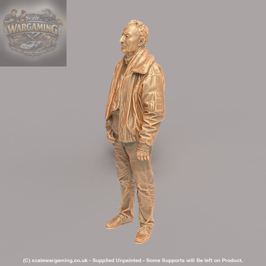 MM107 Older Male in Leather jacket and Scarf Figure