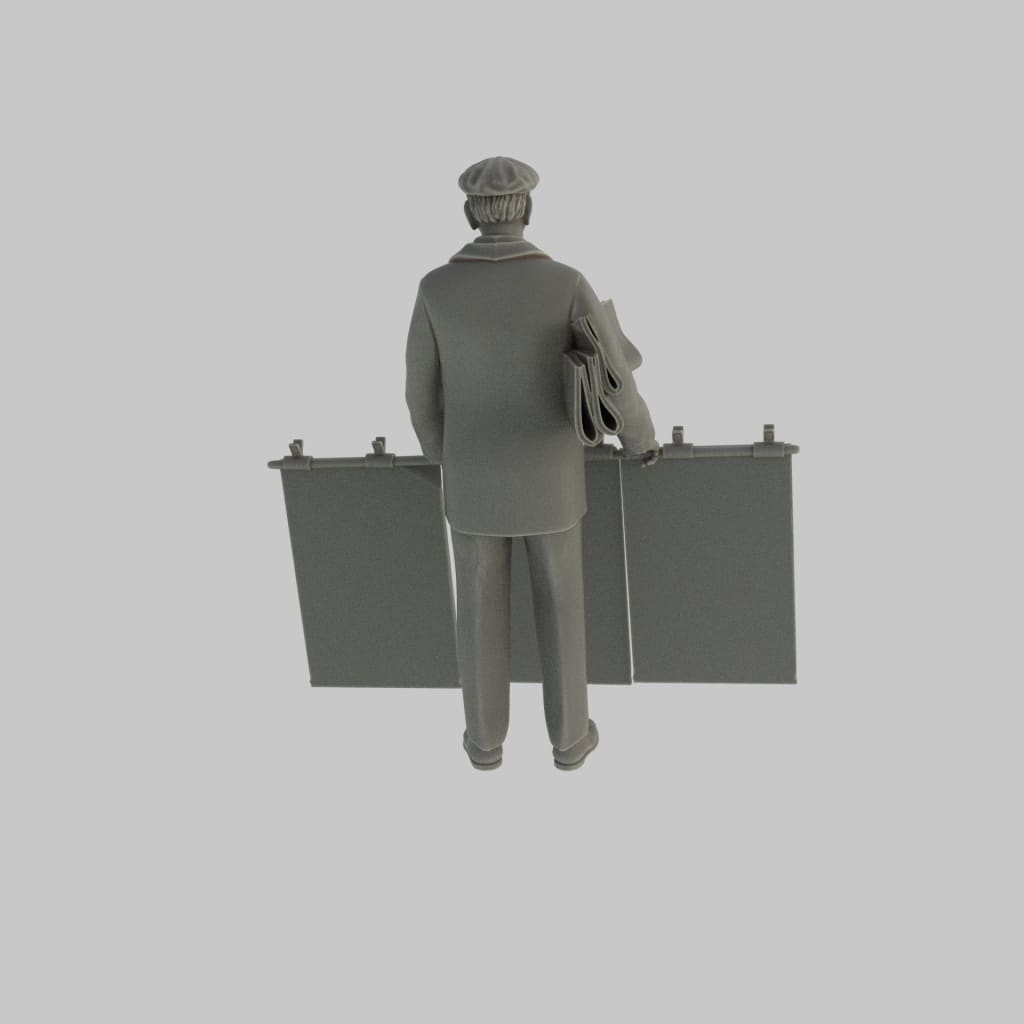 MM1167 WW2 Famous Newspaper seller Figure