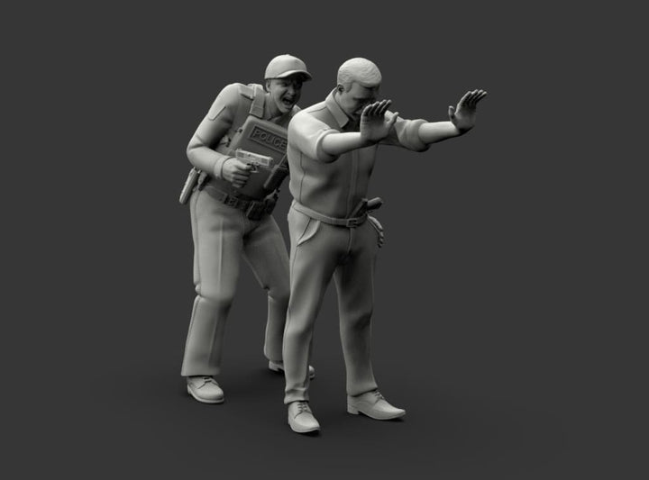 MM1225 Policeman Patting Down Armed Suspect Figure